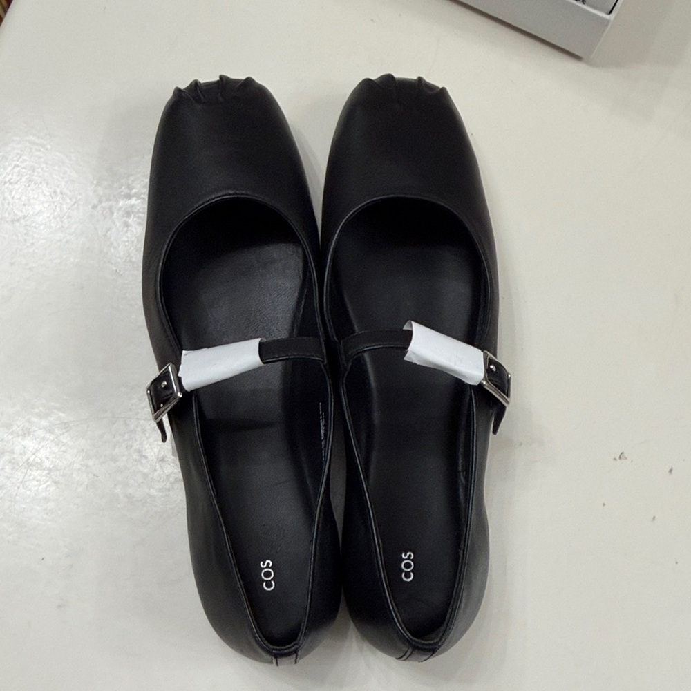 COS Black Leather Buckle Flats - Picture 10 of 14